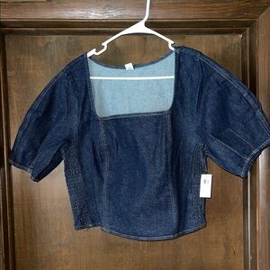 Old Navy Blue Denim Crop Top